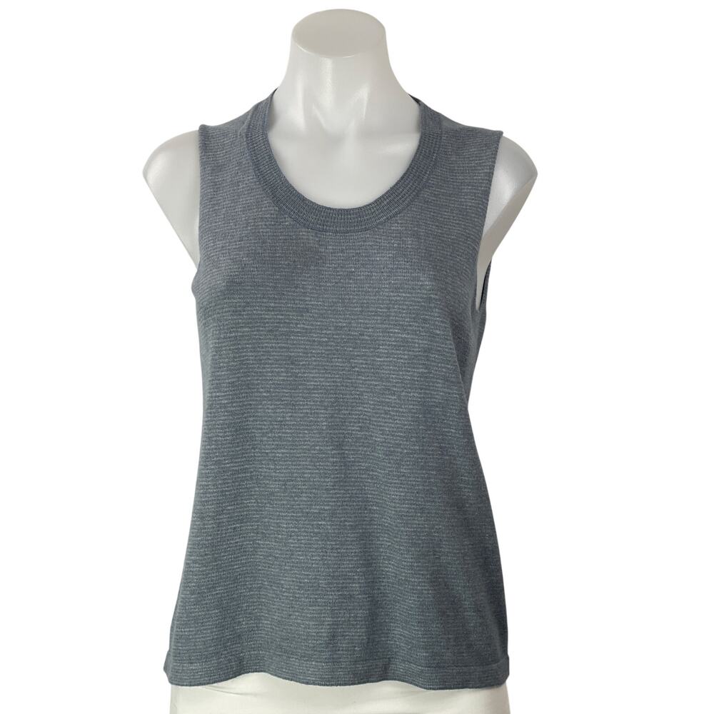 Lamberto Losani Women's Gray Sleeveless Cashmere Knit Scoop Neck Tank Top Size S